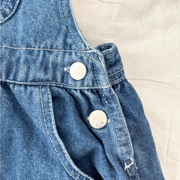 Vintage Kids Disney Winnie The Pooh Piglet Denim Jumper Overall Dress Size 7/8 - Picture 5 of 8